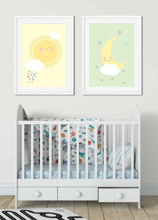 Kinderzimmer Bilder Sonne mit Mond