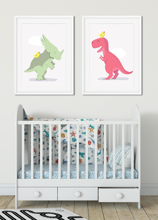 Kinderzimmer Bilder zwei Dinosaurier