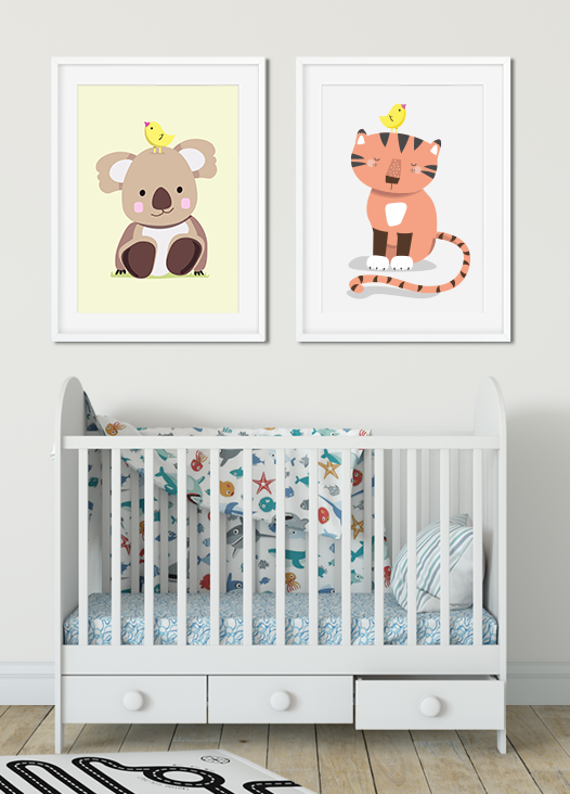 Kinderzimmer Bilder Koalabär und Tiger