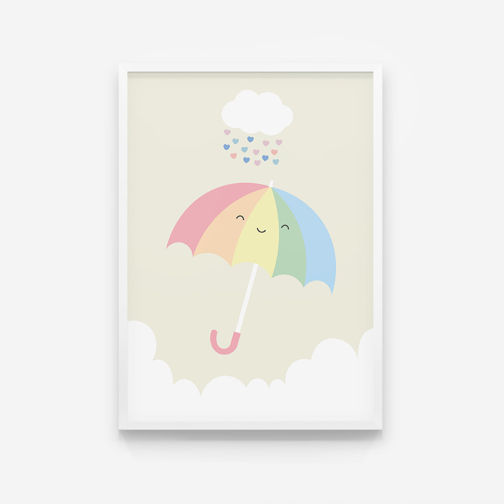 Kinderzimmer Bild Regenschirm bunt